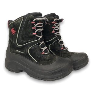 Columbia waterproof black/ red winter boots Sz 5